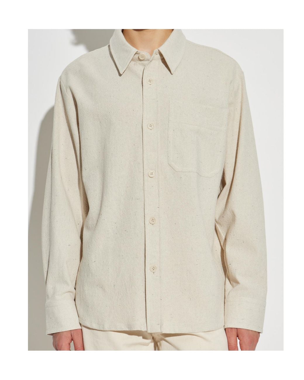 A.P.C. White Curved Hem Shirt for men