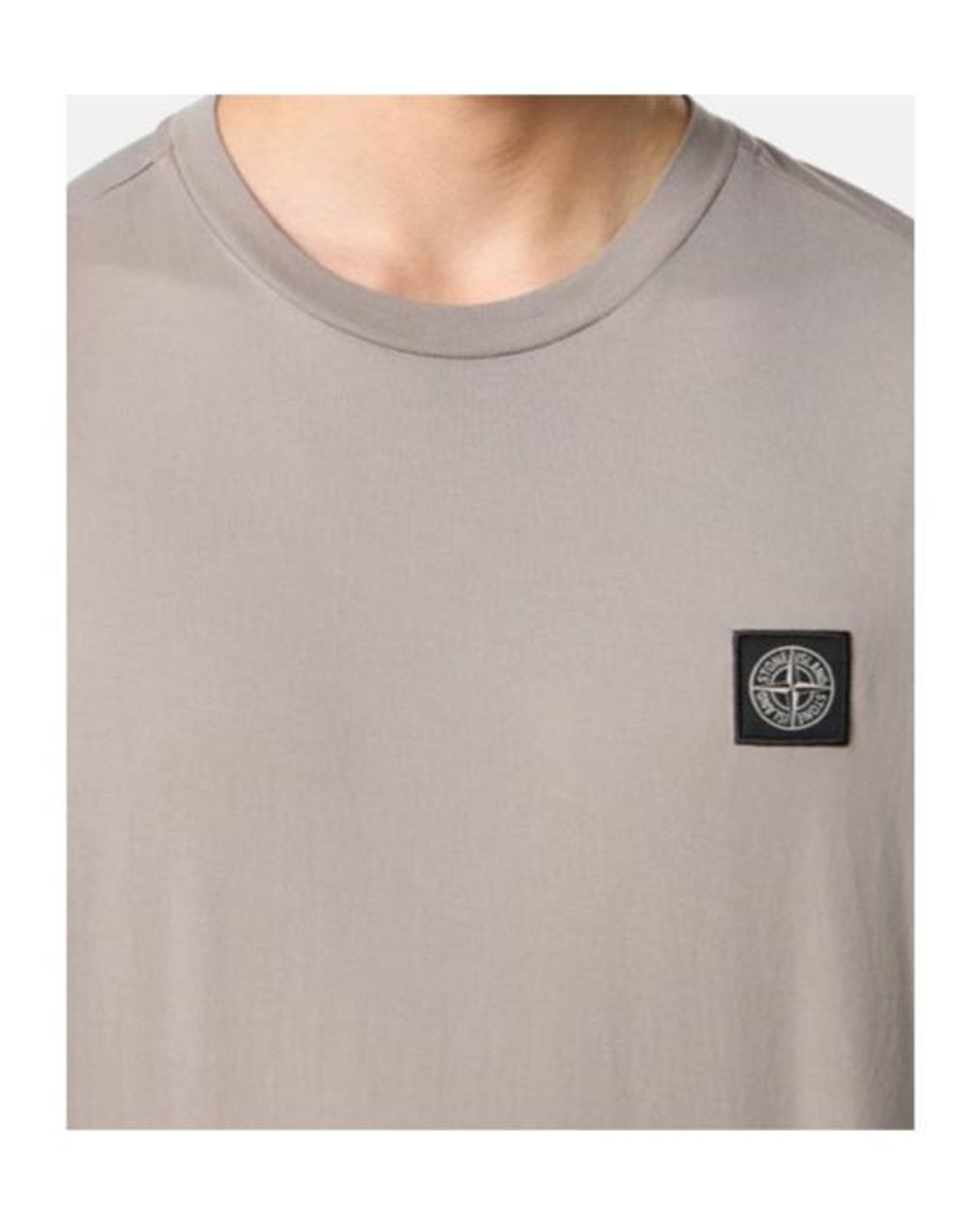 Stone Island White Slim-Fit T-Shirt With Compass Patch for men