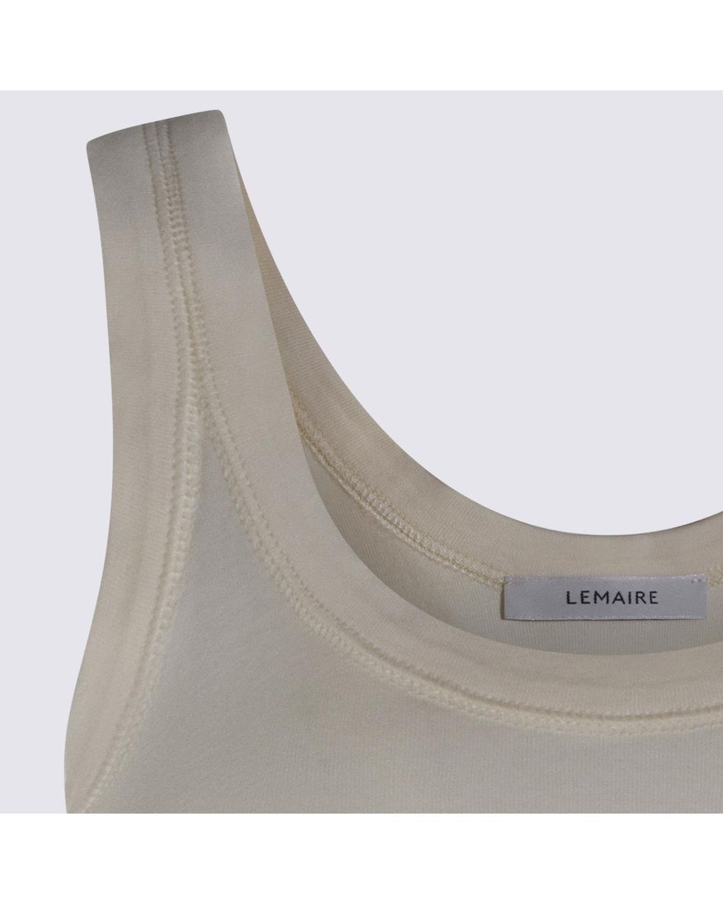 Lemaire White Ribbed Tank Top