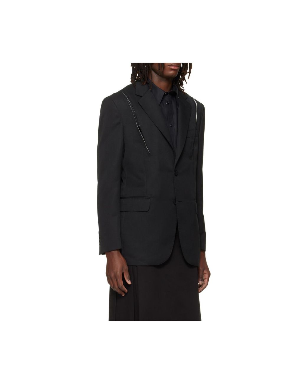 Simone Rocha Black Embellished Structured Blazer for men