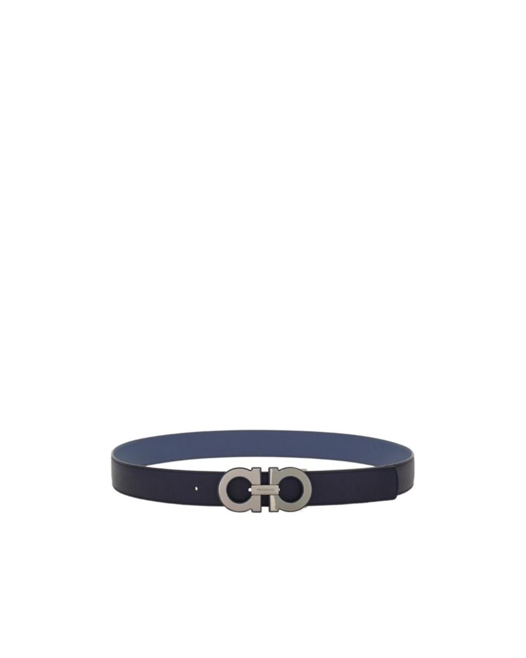 Ferragamo White Gancini Buckle-Logo Belt for men