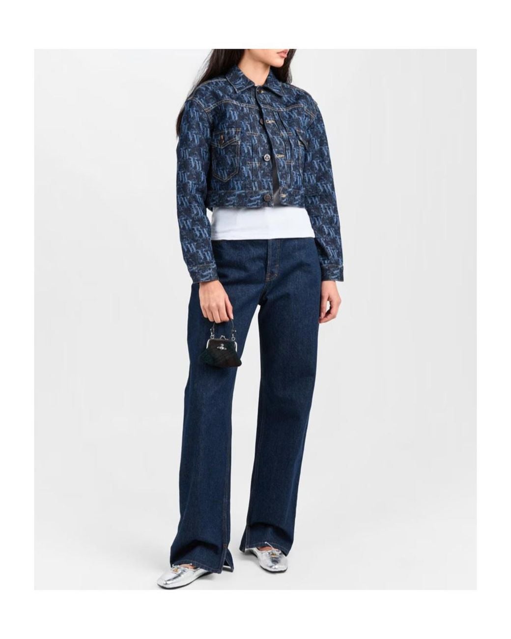 Vivienne Westwood Blue Viv Logo Denim Jacket