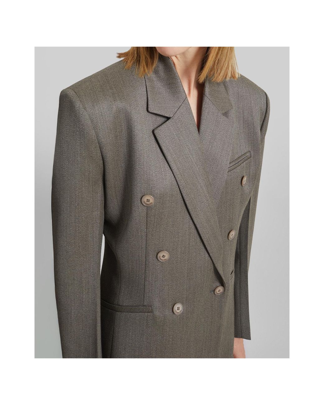 Frankie Shop Brown Jade Wool Double-Breasted Blazer