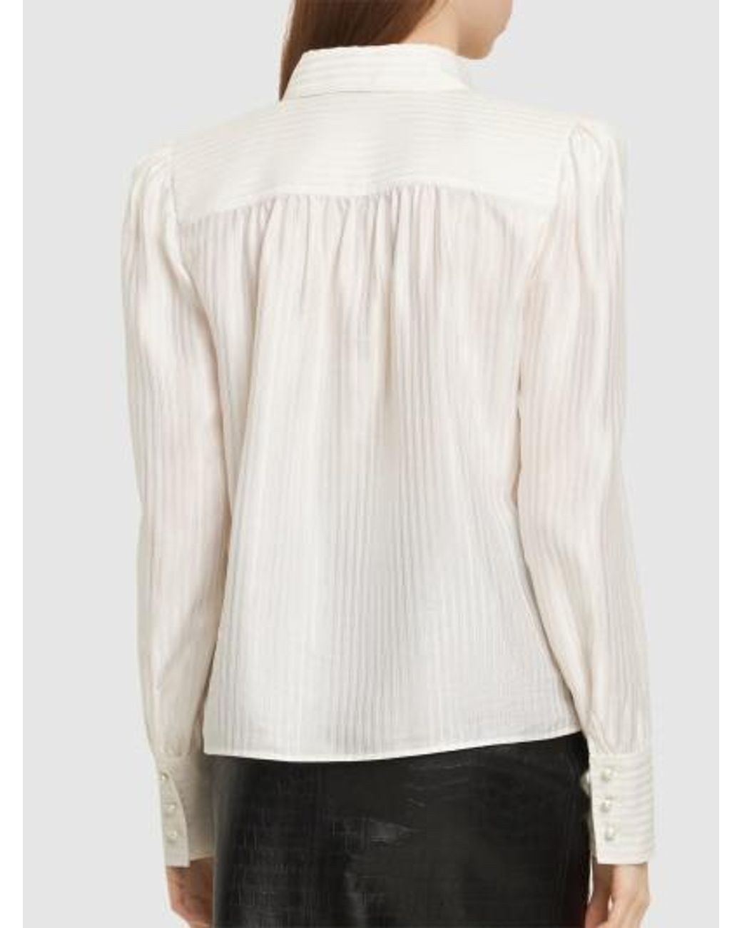 Alessandra Rich White Buckle Jacquard Shirt