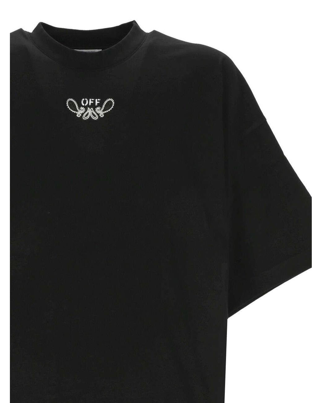 Off-White c/o Virgil Abloh Black Logo Printed Crewneck T-Shirt for men