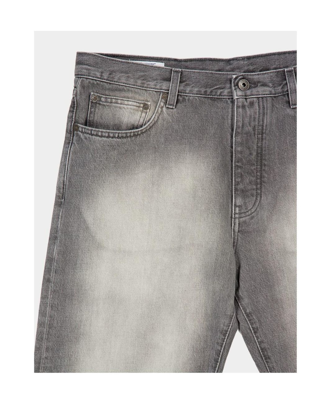 Off-White c/o Virgil Abloh Gray Diagonal Embroidery Slim Relaxed Jeans for men