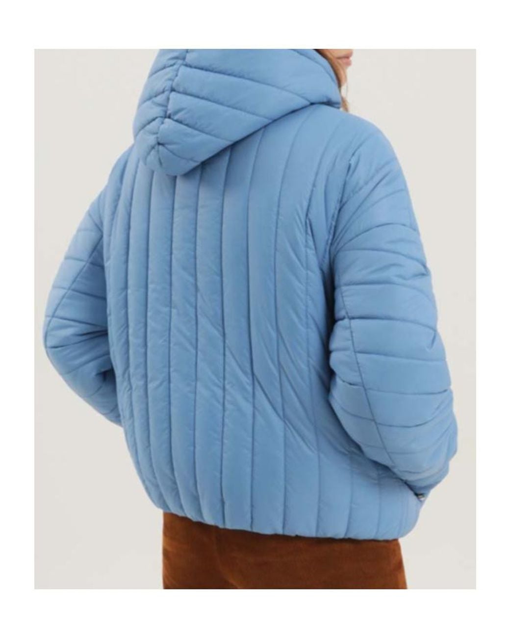 1989 STUDIO Blue Quilted Hooded Coat
