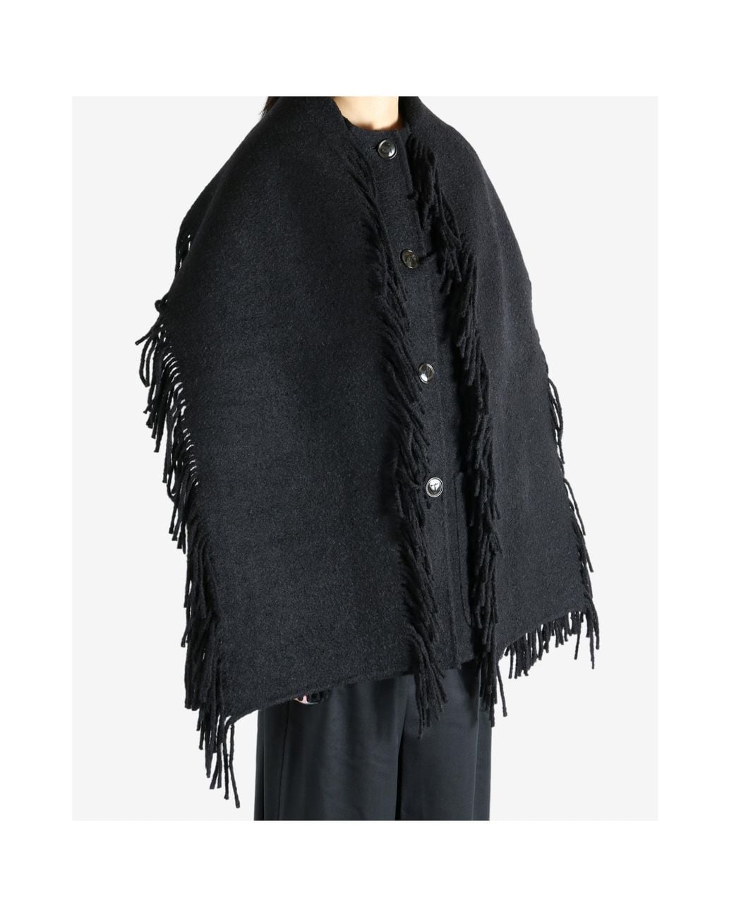 Totême  Black Totême Fringe High Neck Jacket