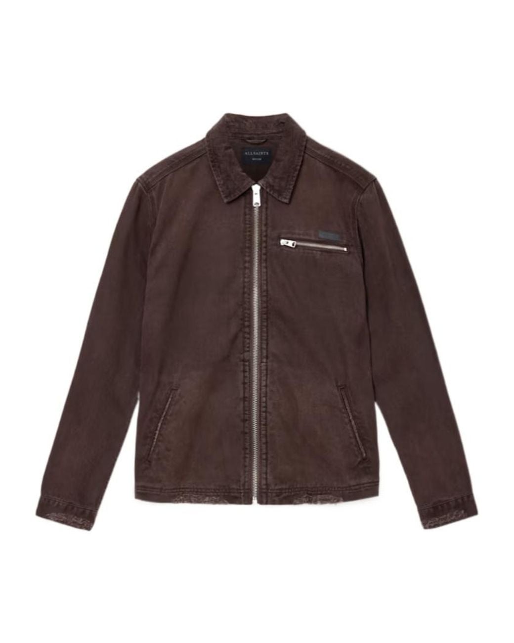 AllSaints Brown Rothwell Zip-Front Jacket for men