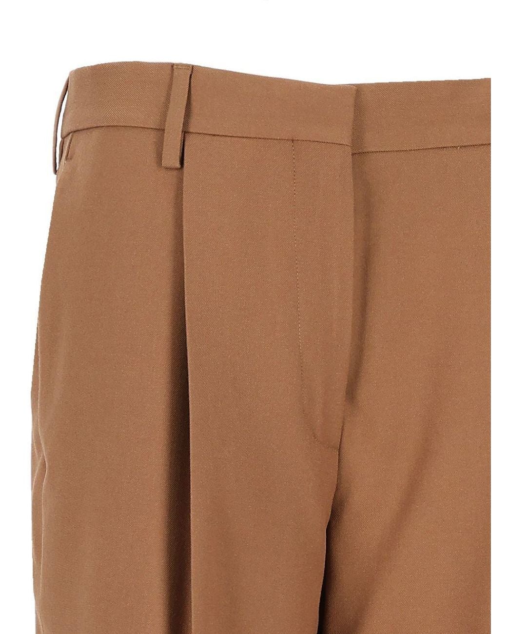 Dries Van Noten Brown Pleated Casual Pants