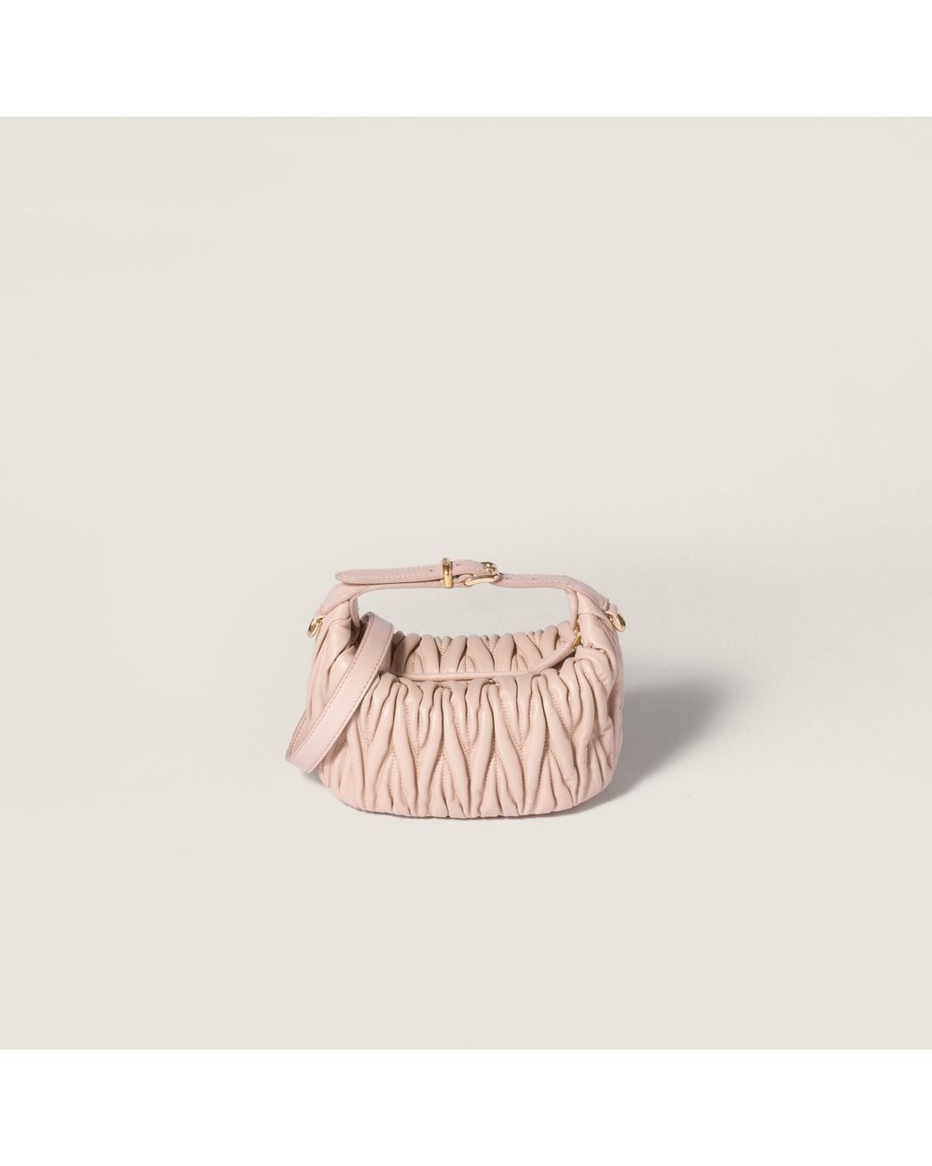 Miu Miu Pink Matelassé Zipped Pouch
