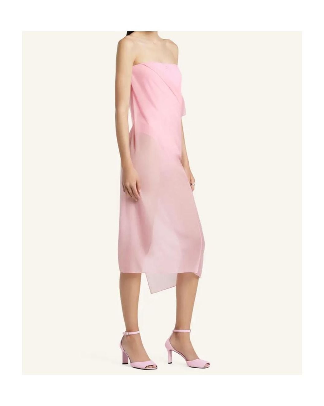 Courreges Pink Courrèges Draped Jersey Bustier Dress