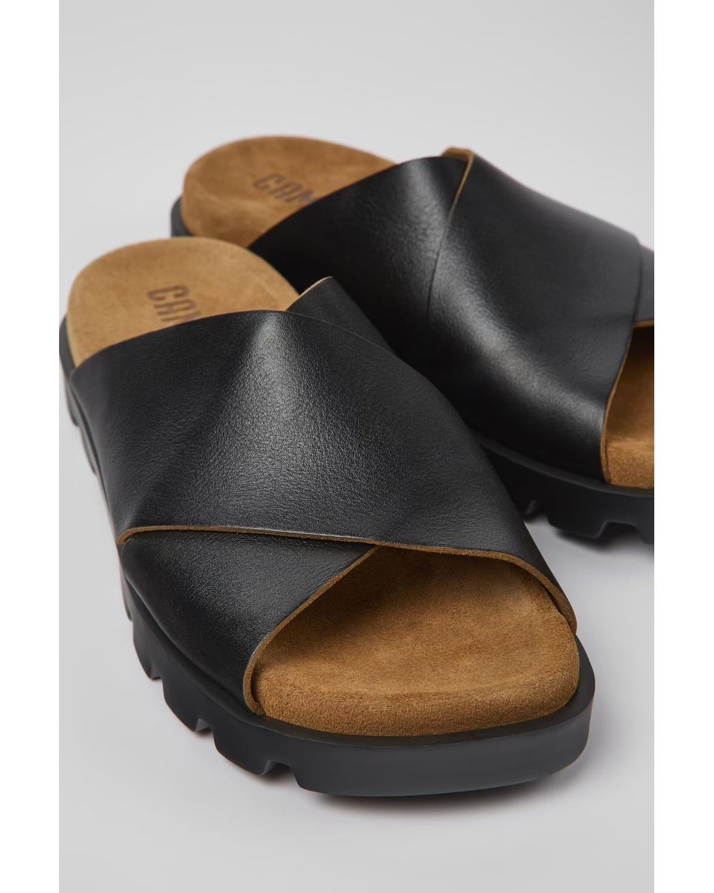 Camper Black Brutus Leather Sandals