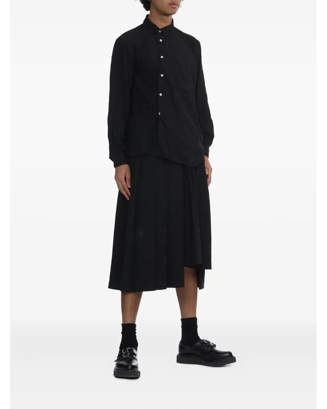 Comme des Garçons Black Button Long-Sleeve Shirt