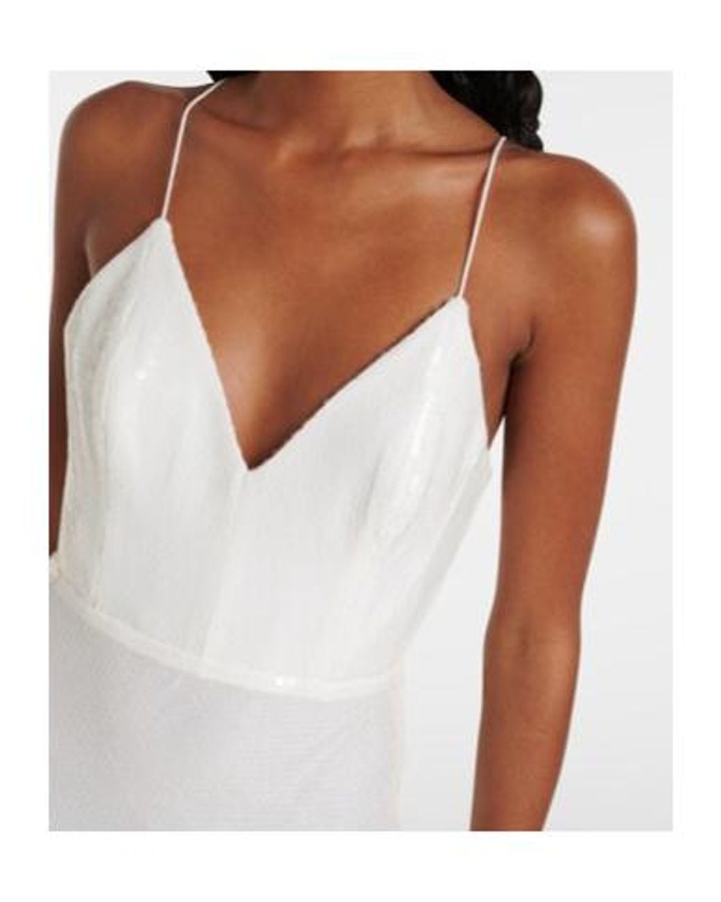 Alex Perry White Bridal Sequined Gown