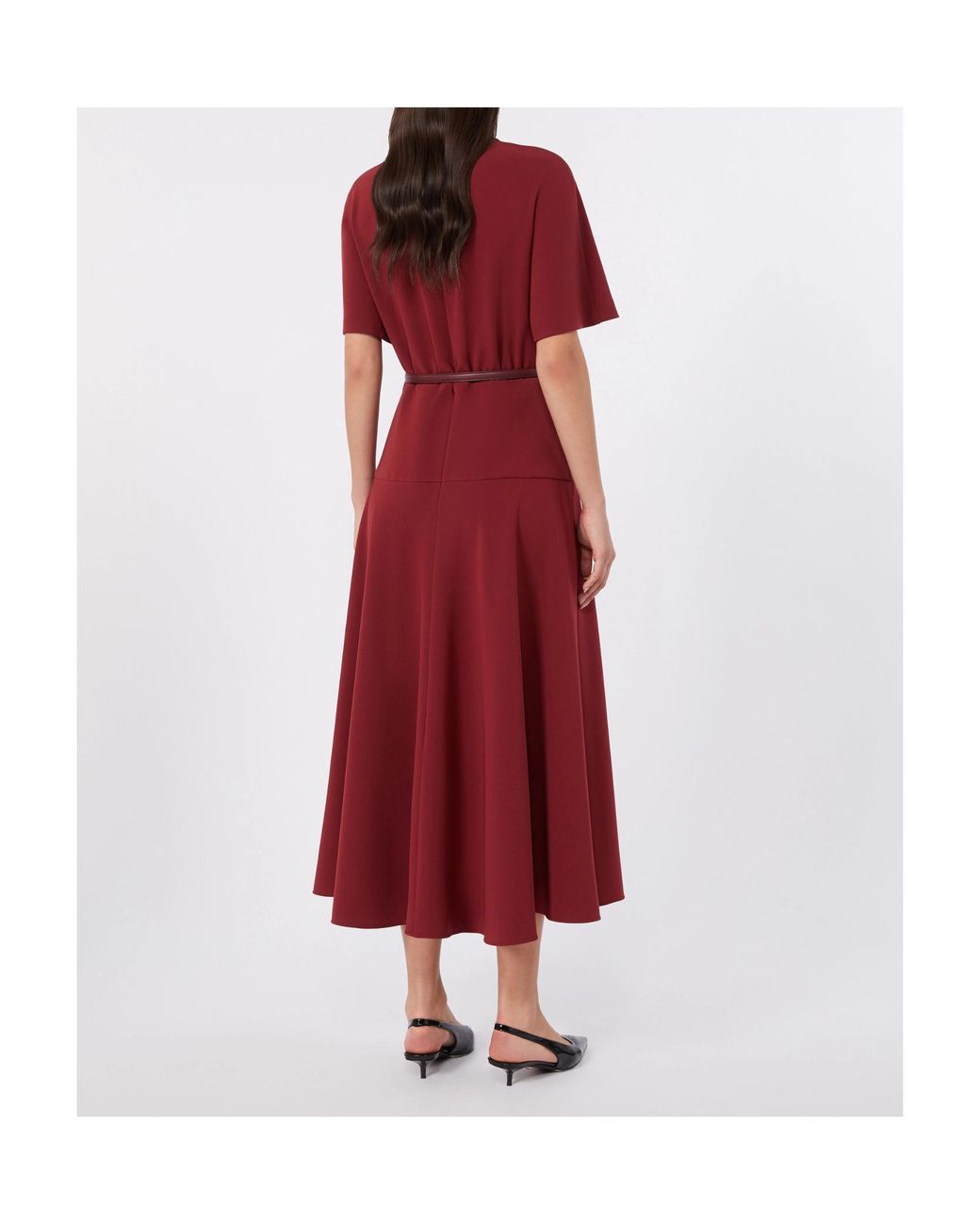 Max Mara Red Long Cady Dress