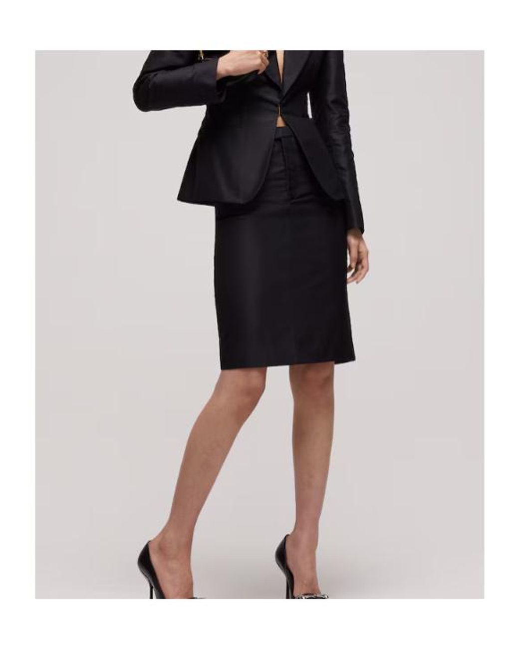 Gucci Black Fine Faille Skirt