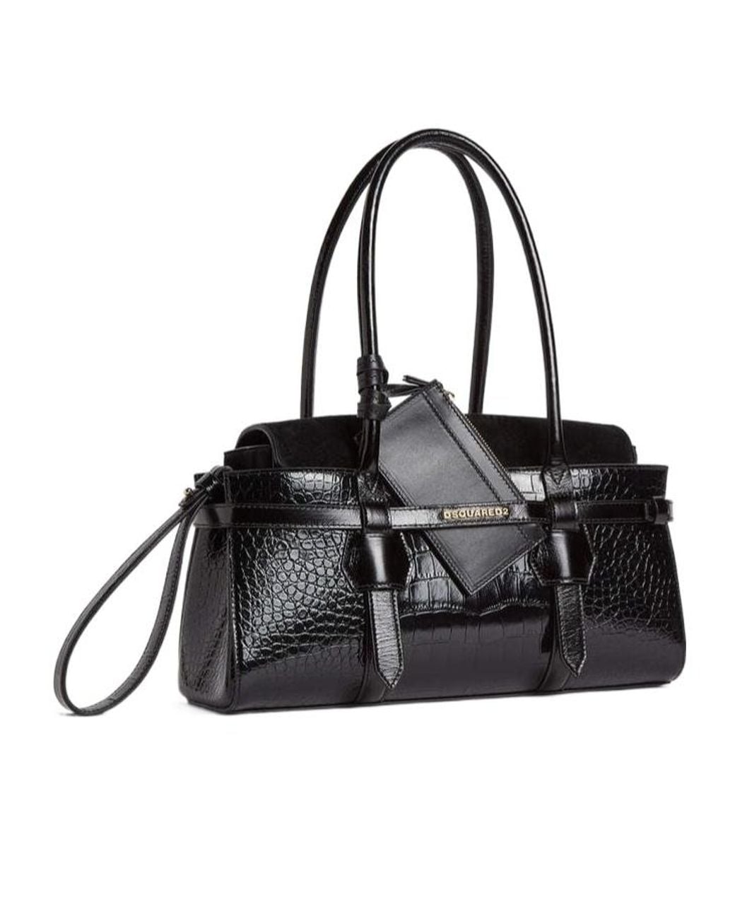 DSquared² Black Logo Stamp Twin Shoulder Bag