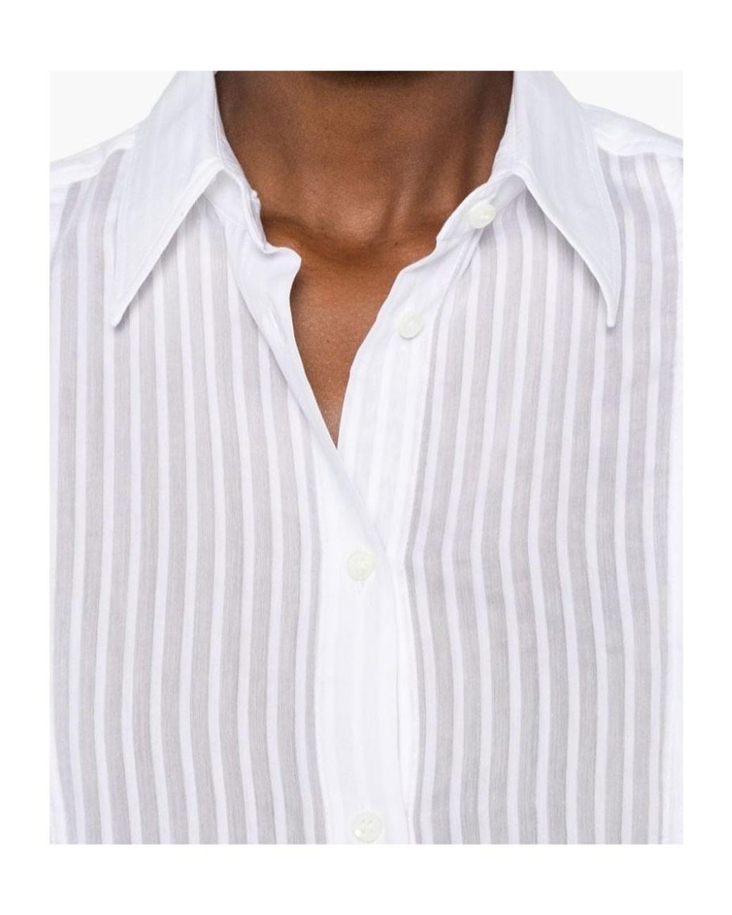 Brunello Cucinelli White Striped Shirt