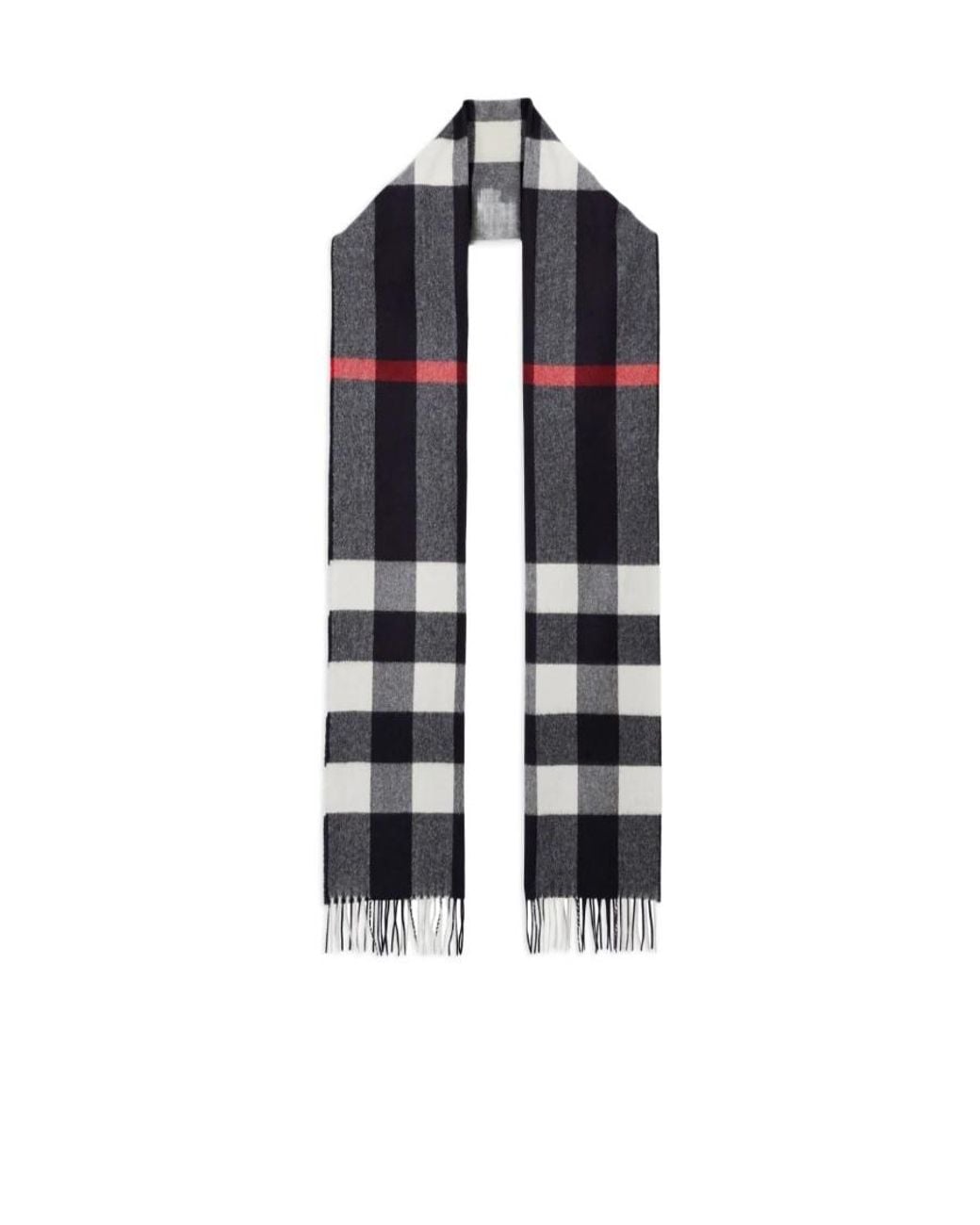 Burberry Blue Checked Fringed-Edge Scarf for men