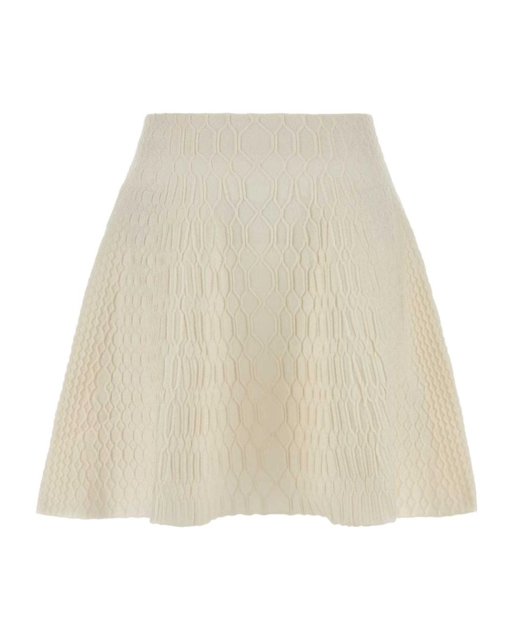 Balmain Natural Flared Knit Skirt