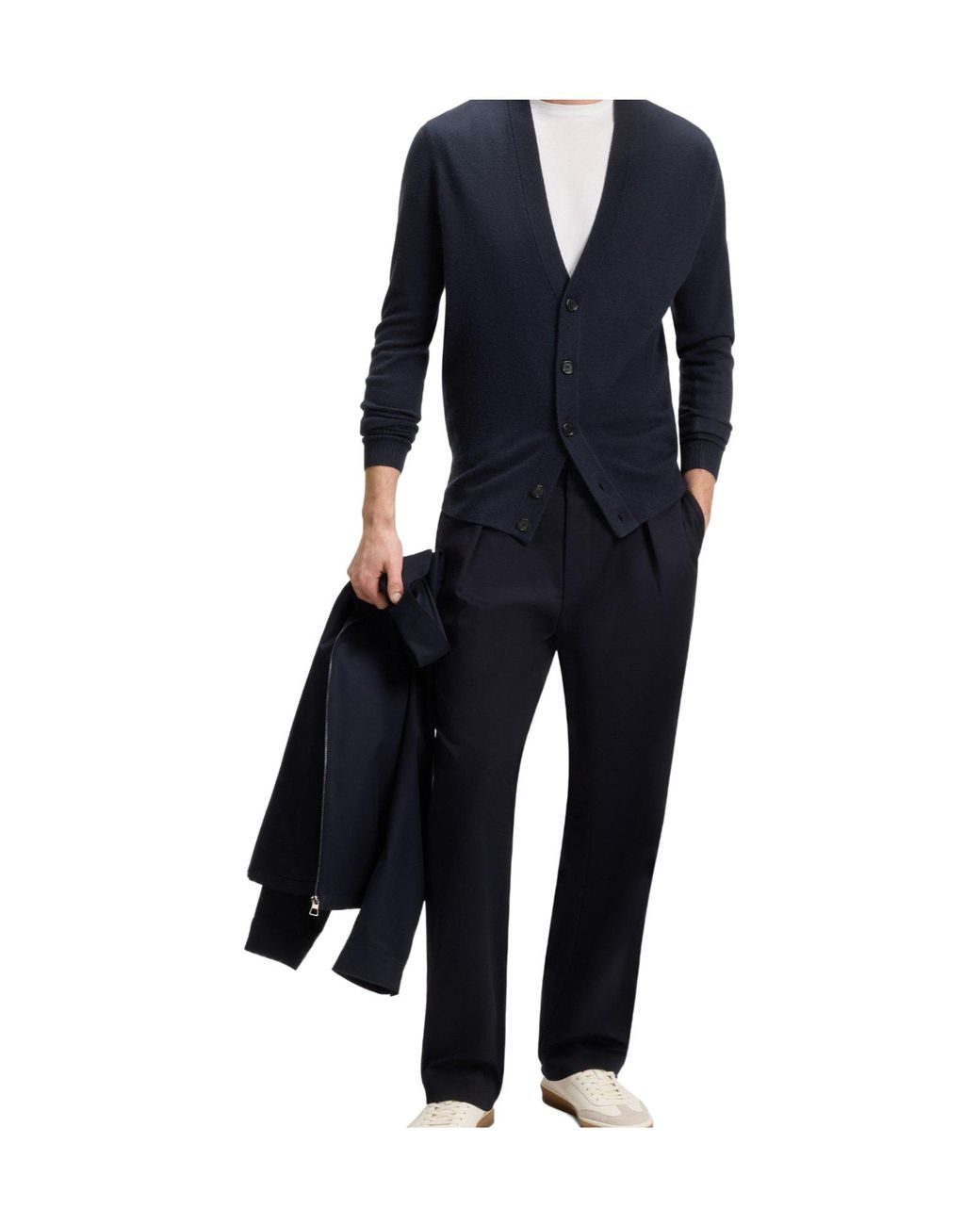 Boss Blue Double Breasted Jelso Relaxed-Fit Cardigan for men