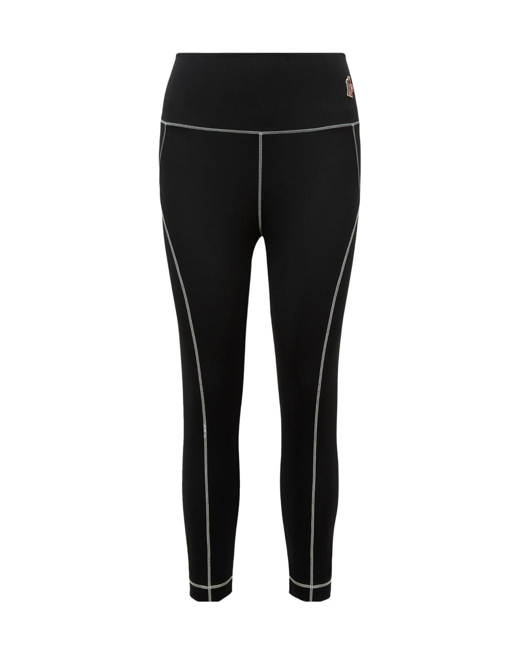 Moncler Black Grenoble Logo Detailed Leggings