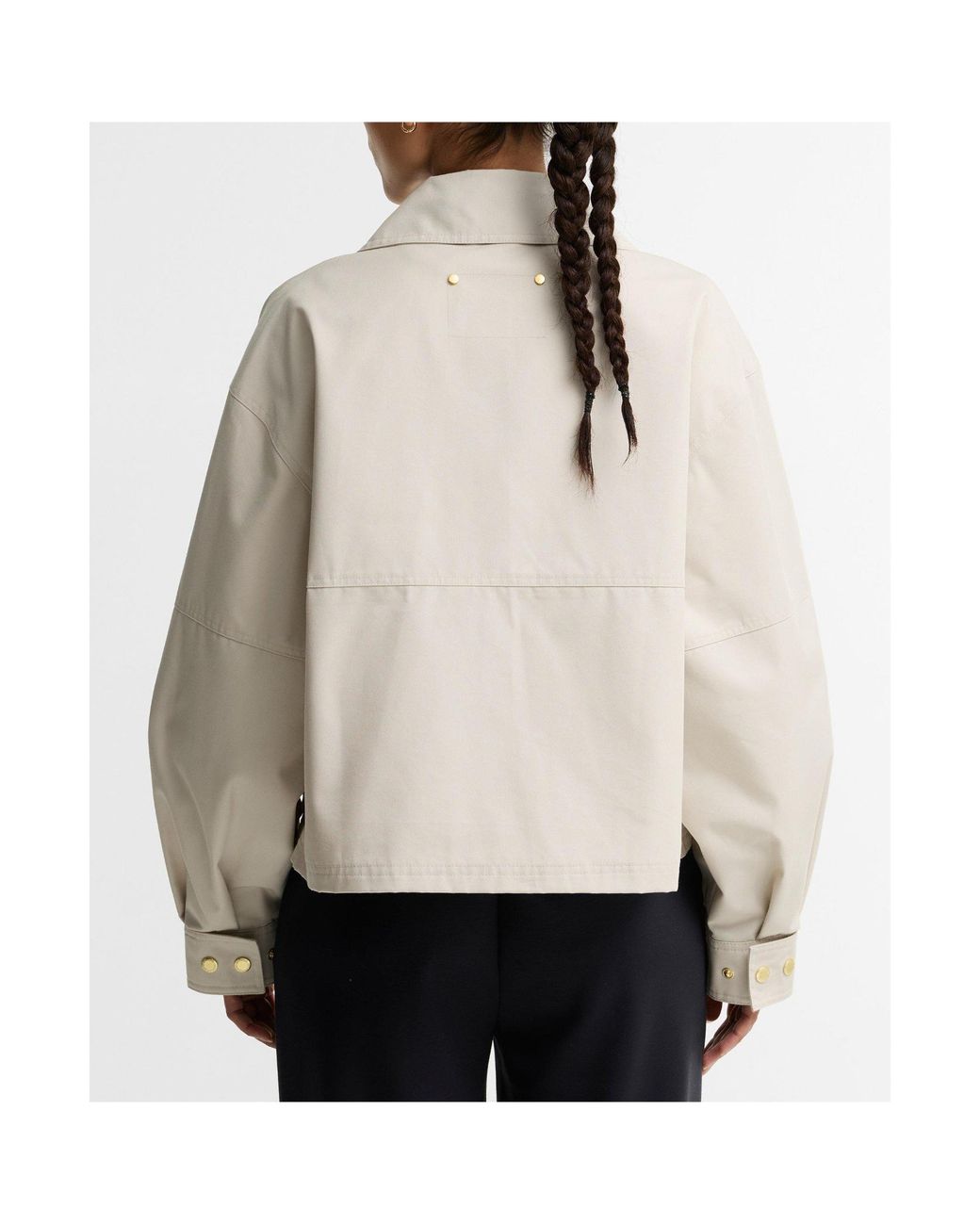 Barbour White Cropped Zipfront Utility Jacket