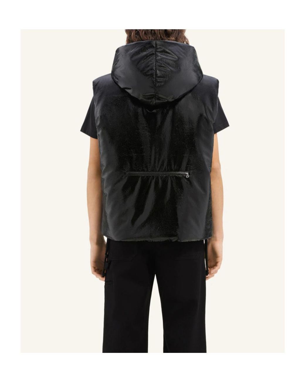 Courreges Black Sleeveless Puffer Vest for men