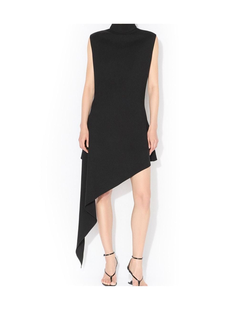 Alaïa Black Wool Asymmetric Mini Dress