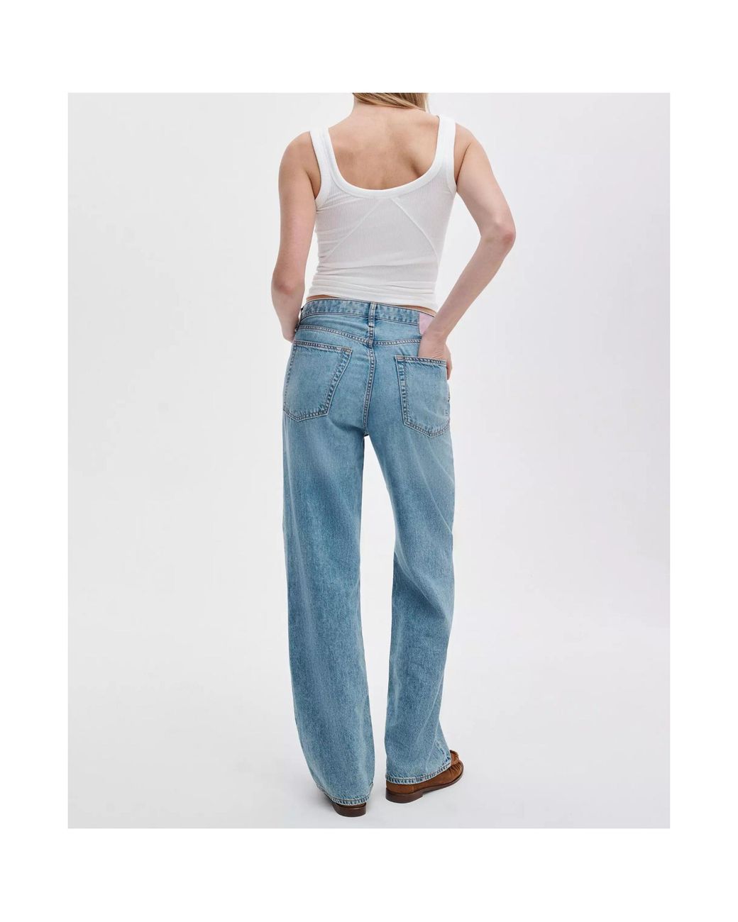 Rag & Bone Blue Featherweight Logan Wide-Leg Jeans