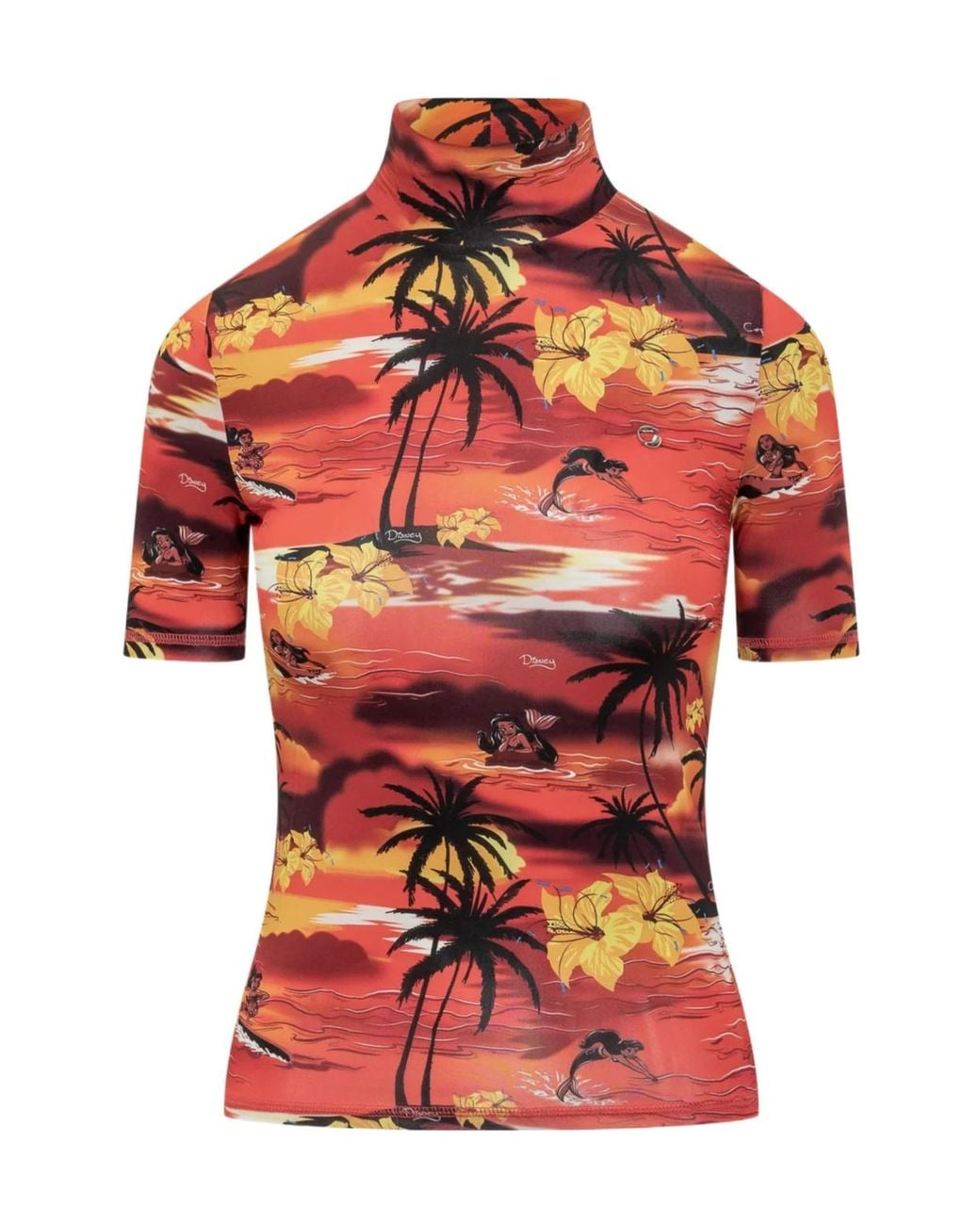 Coperni Red Turtleneck Printed T-Shirt