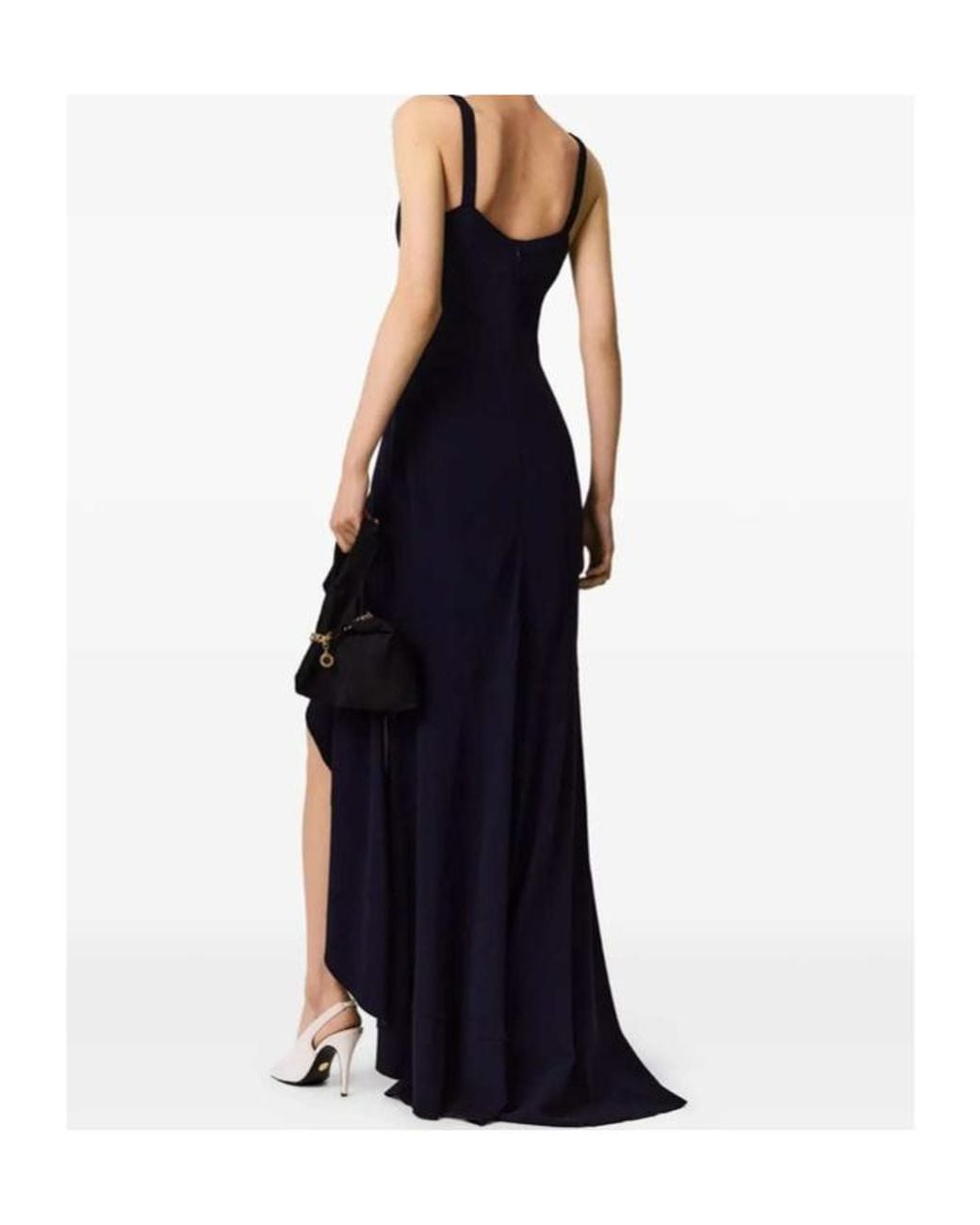 Stella McCartney Blue Ruffled Asymmetric Long Dress