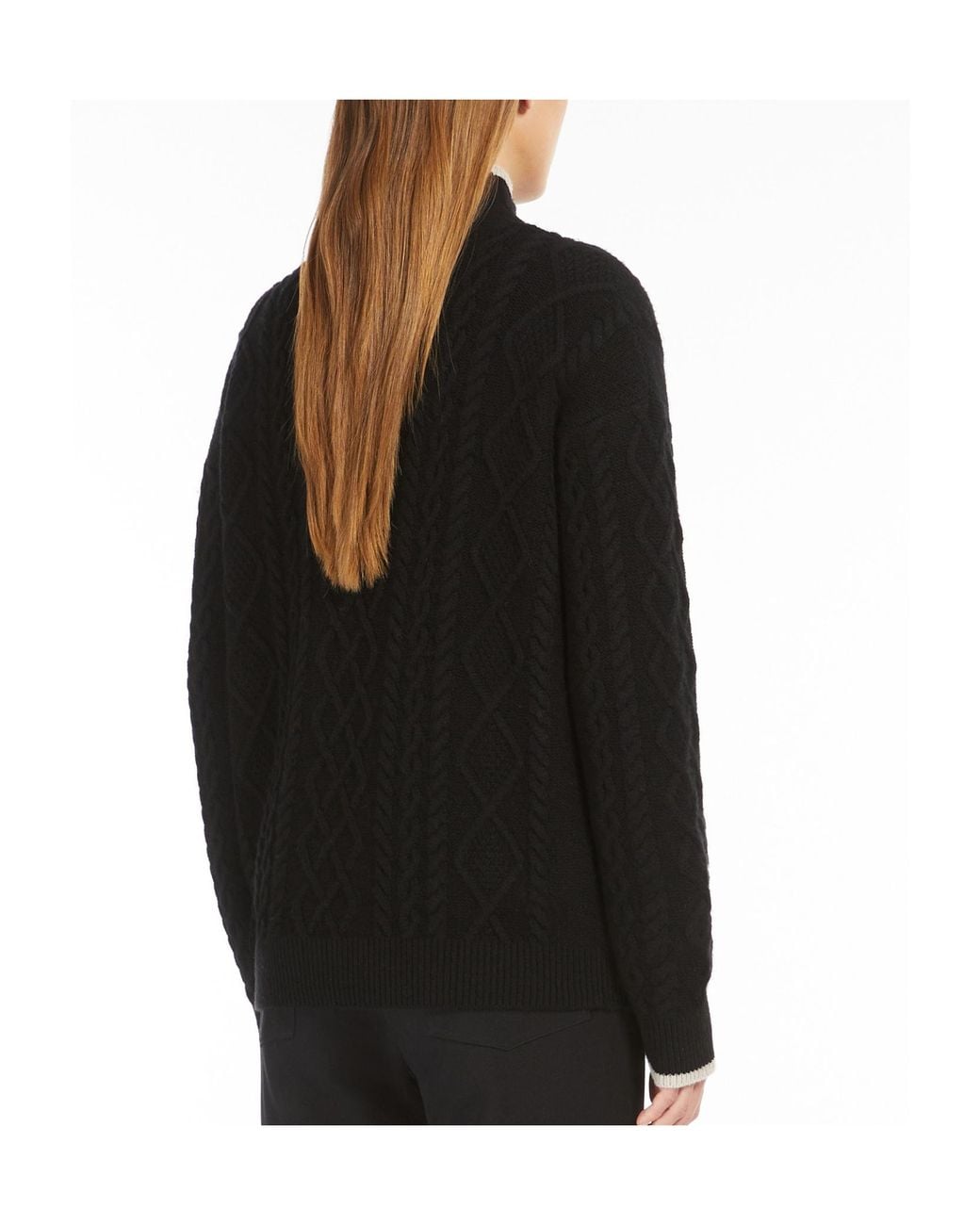 Max Mara Black High Neck Long-Sleeved Jumper
