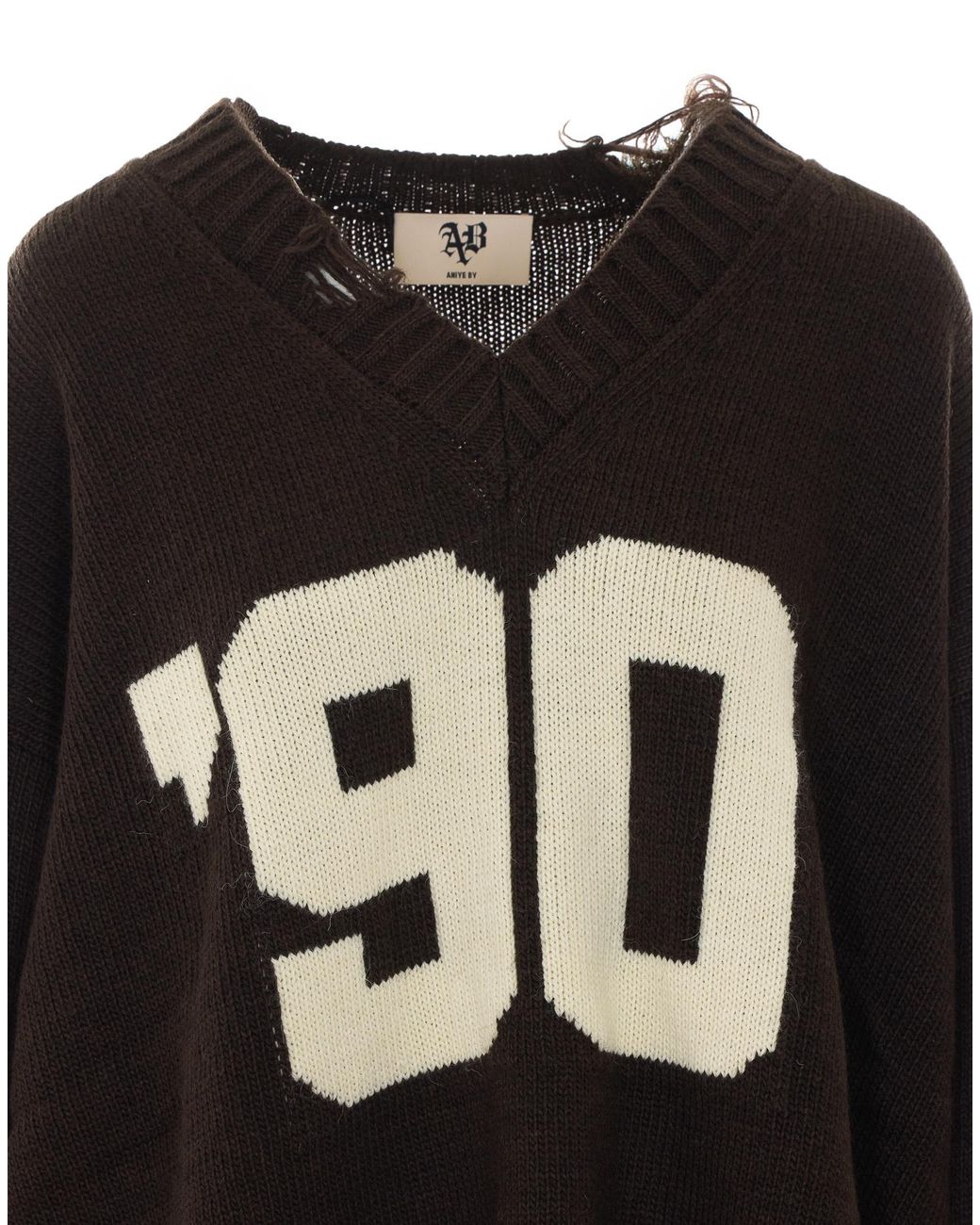 Aniye By Black Duke Distressed V-Neck Knitted Sweater