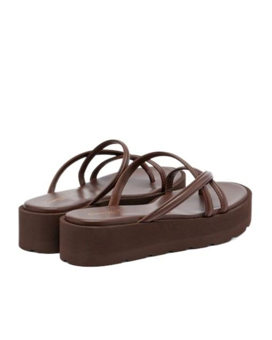 Gianvito Rossi Brown Crisscross Strap Platform Sandals