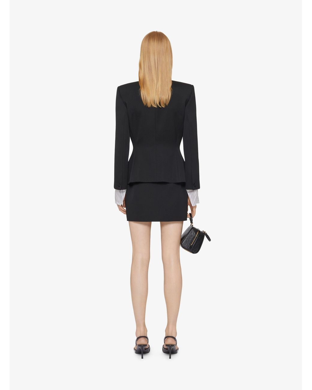 Givenchy Black Wool 4G Liquid Mini Skirt