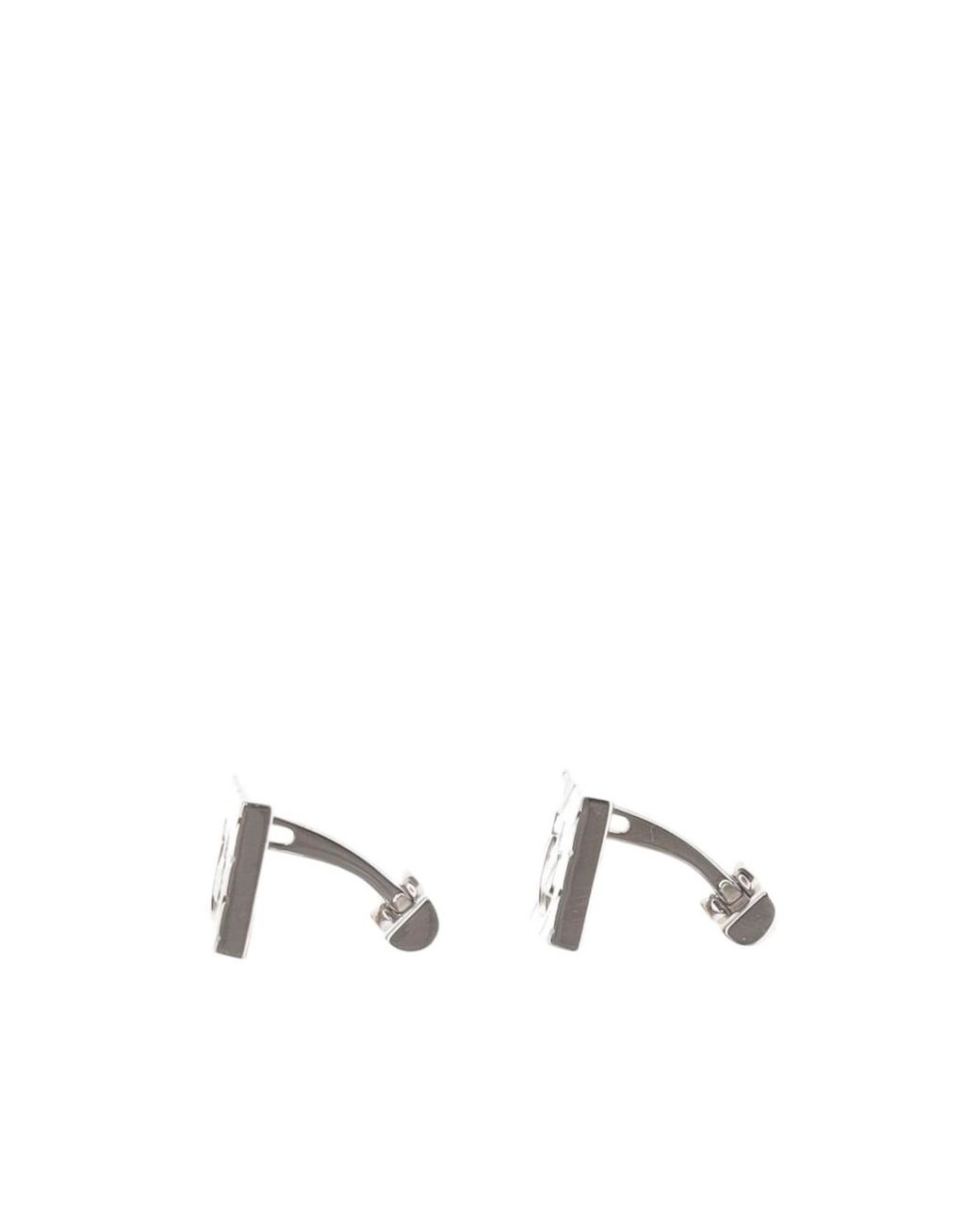 Ferragamo White Ferragamo Gancini Enamel Cufflinks for men