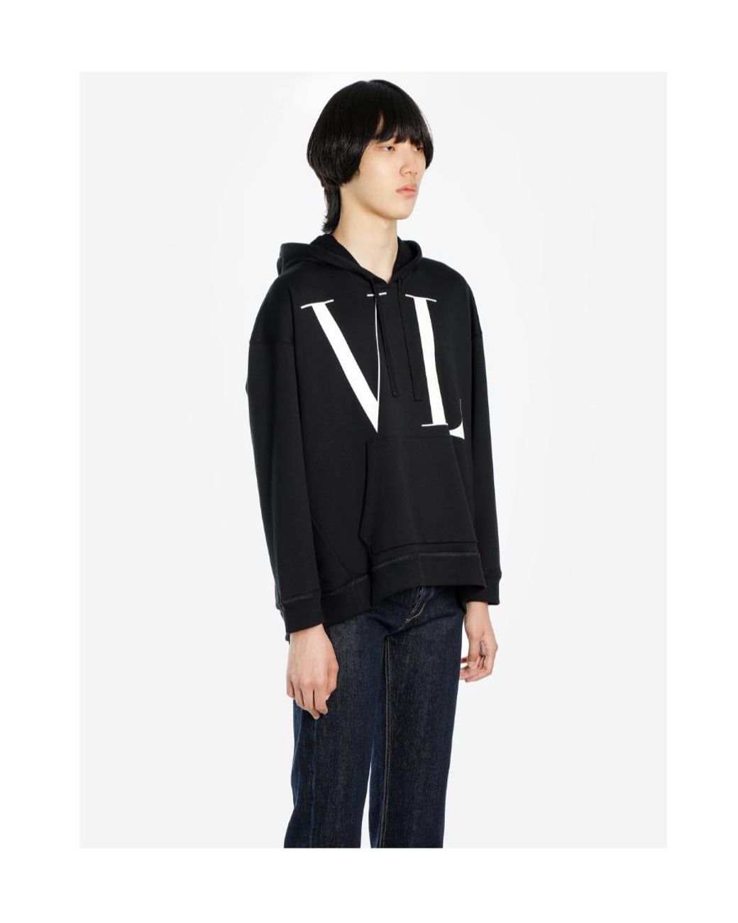 Valentino Black Logo Printed Sweater for men