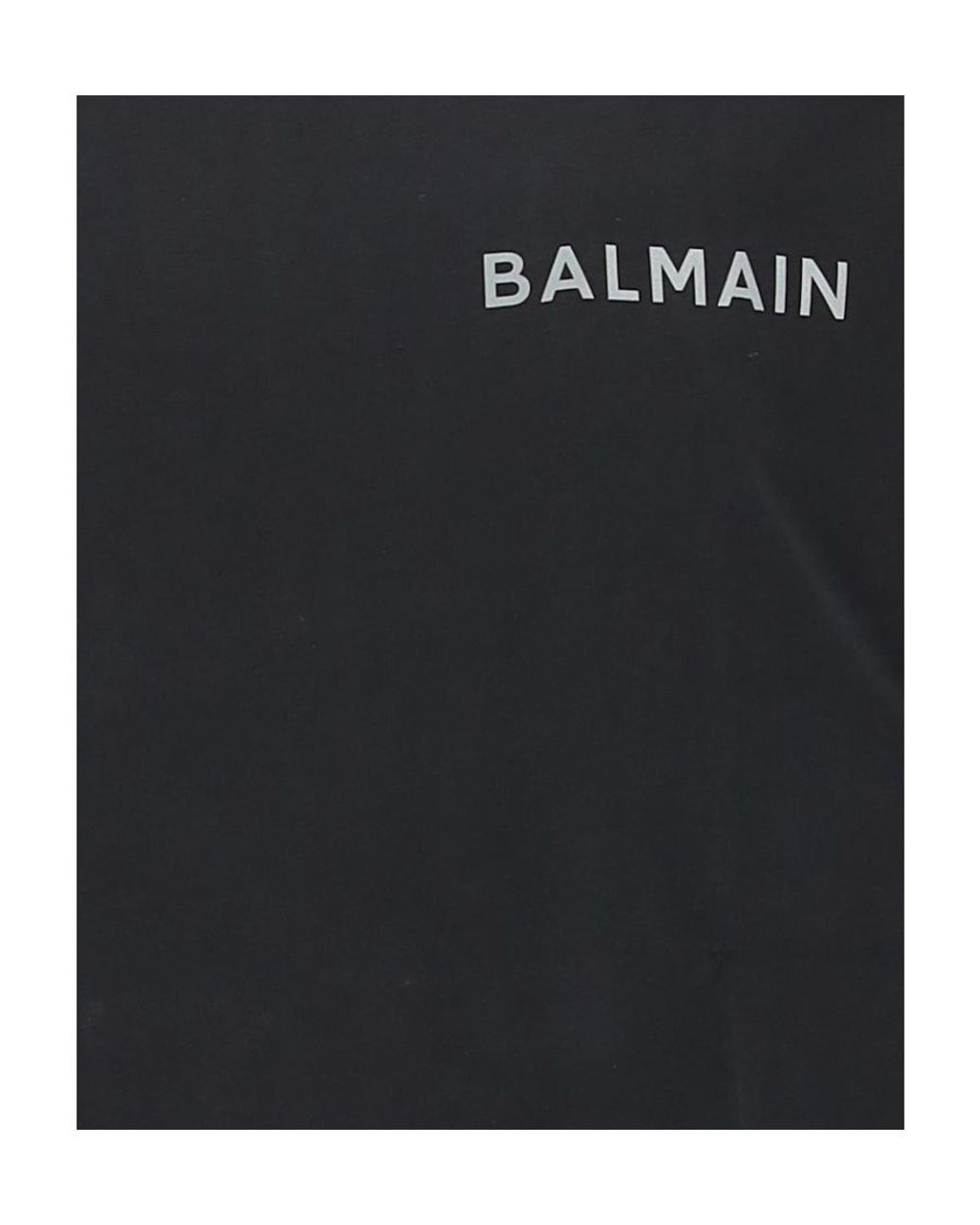 Balmain Black Oversized Cotton T-Shirt With Small Paris Logo for men