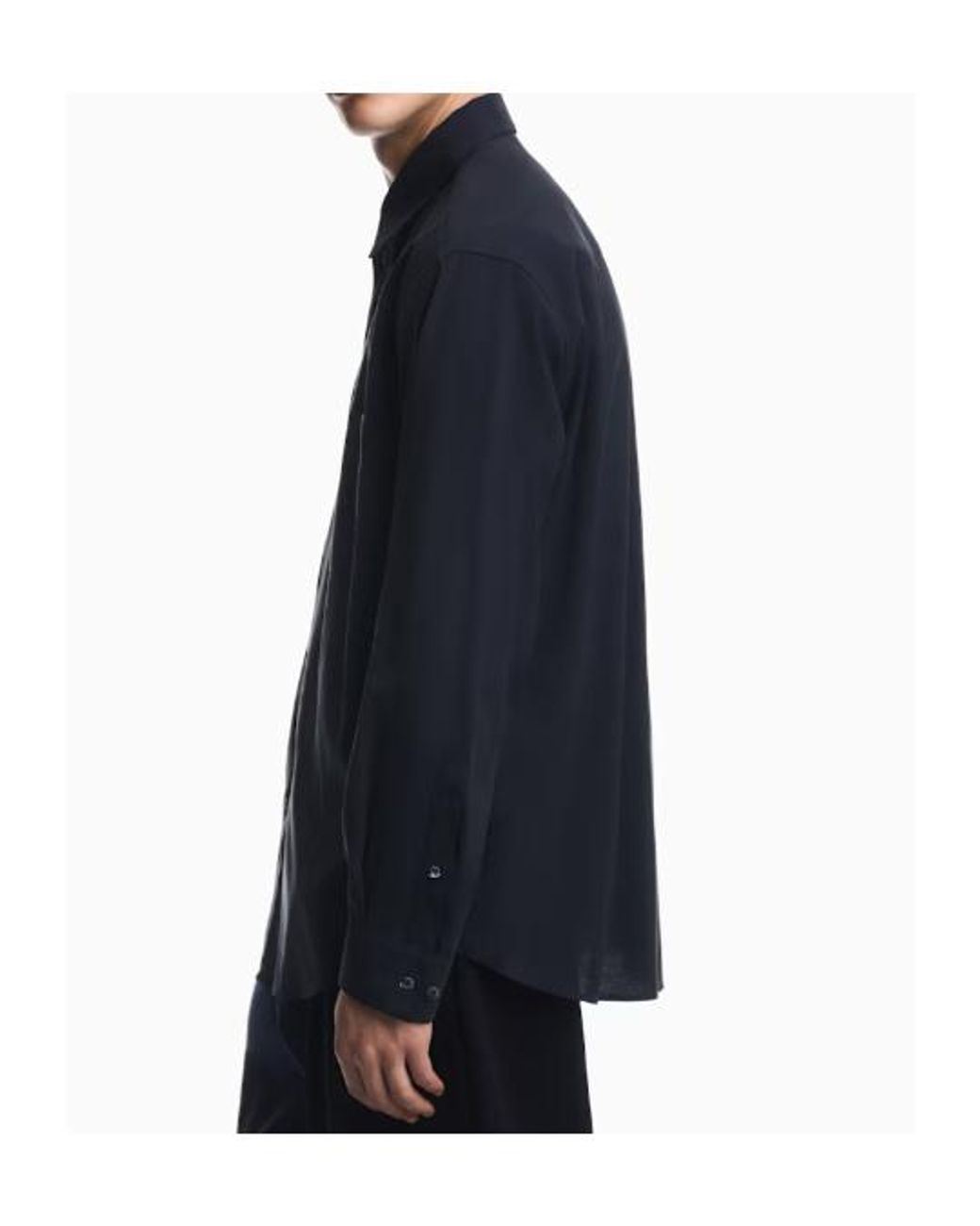Emporio Armani Blue Regular Fit Pocket Shirt for men