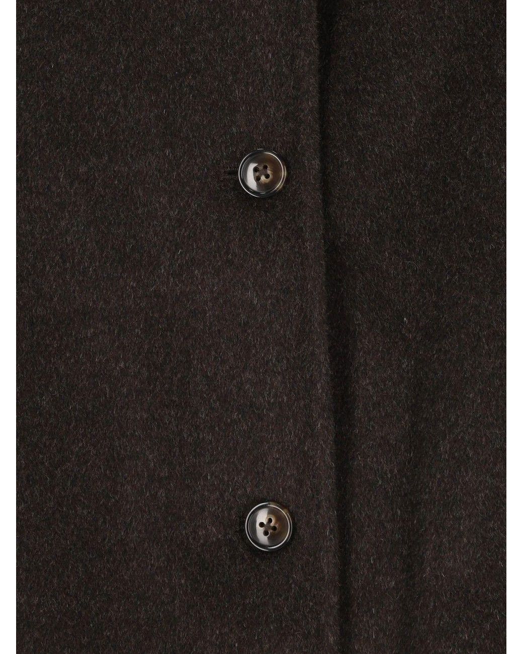 Loulou de Saison Black Single-Breasted Crewneck Coat