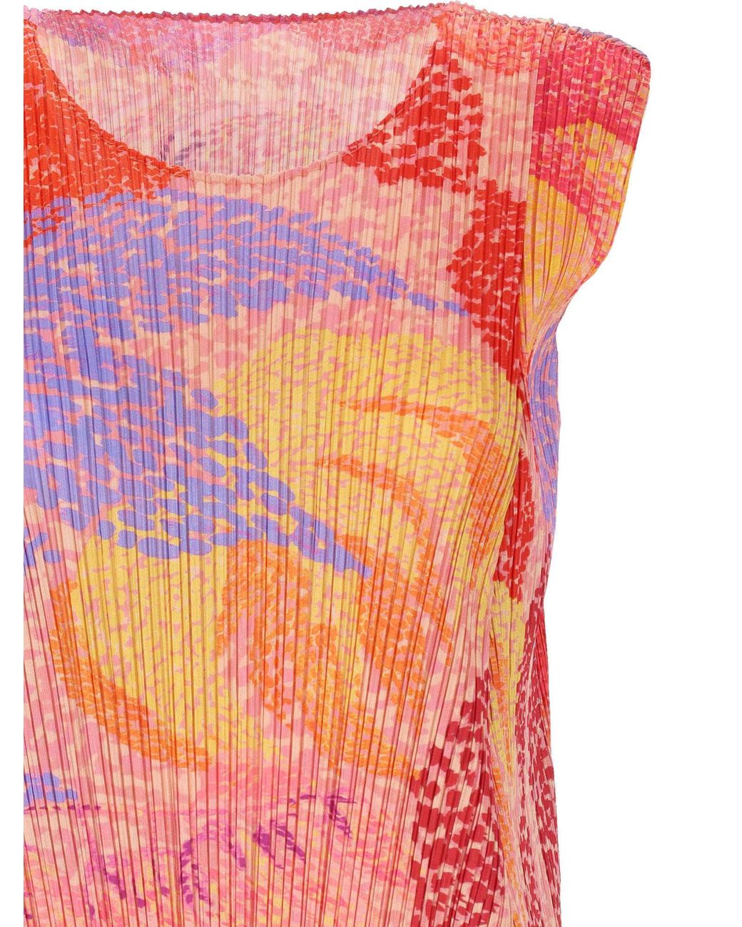 Pleats Please Issey Miyake Pink Pleats Please Issey Miyake V-Neck Pleated Foggy Top