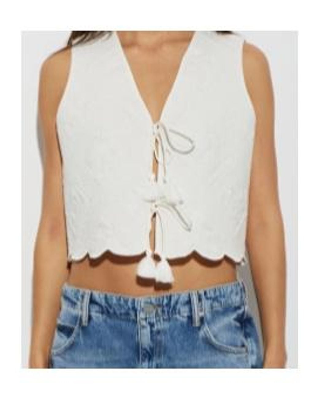 AllSaints White V-Neck Vest