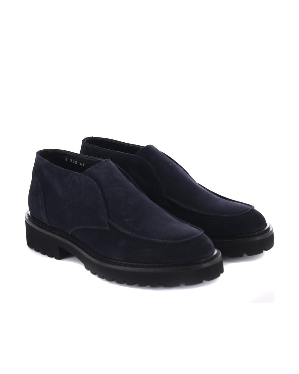 Doucal's Blue Round-Toe Ankle Boots for men