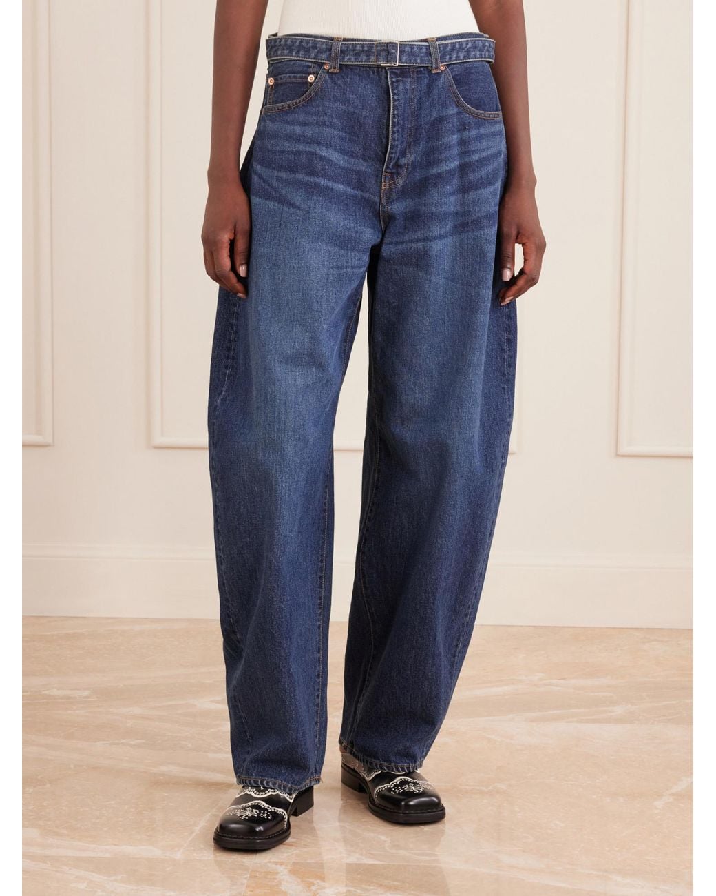 Sacai Blue Barrel Panelled Jeans