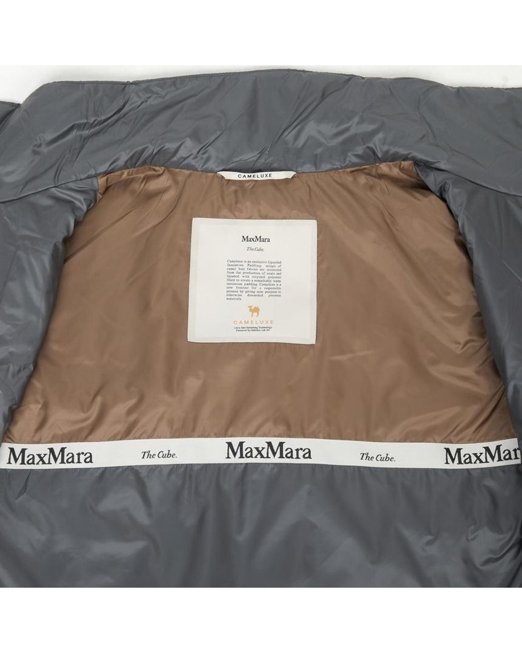 Max Mara Gray Oversized Water-Repellent Padded Gilet