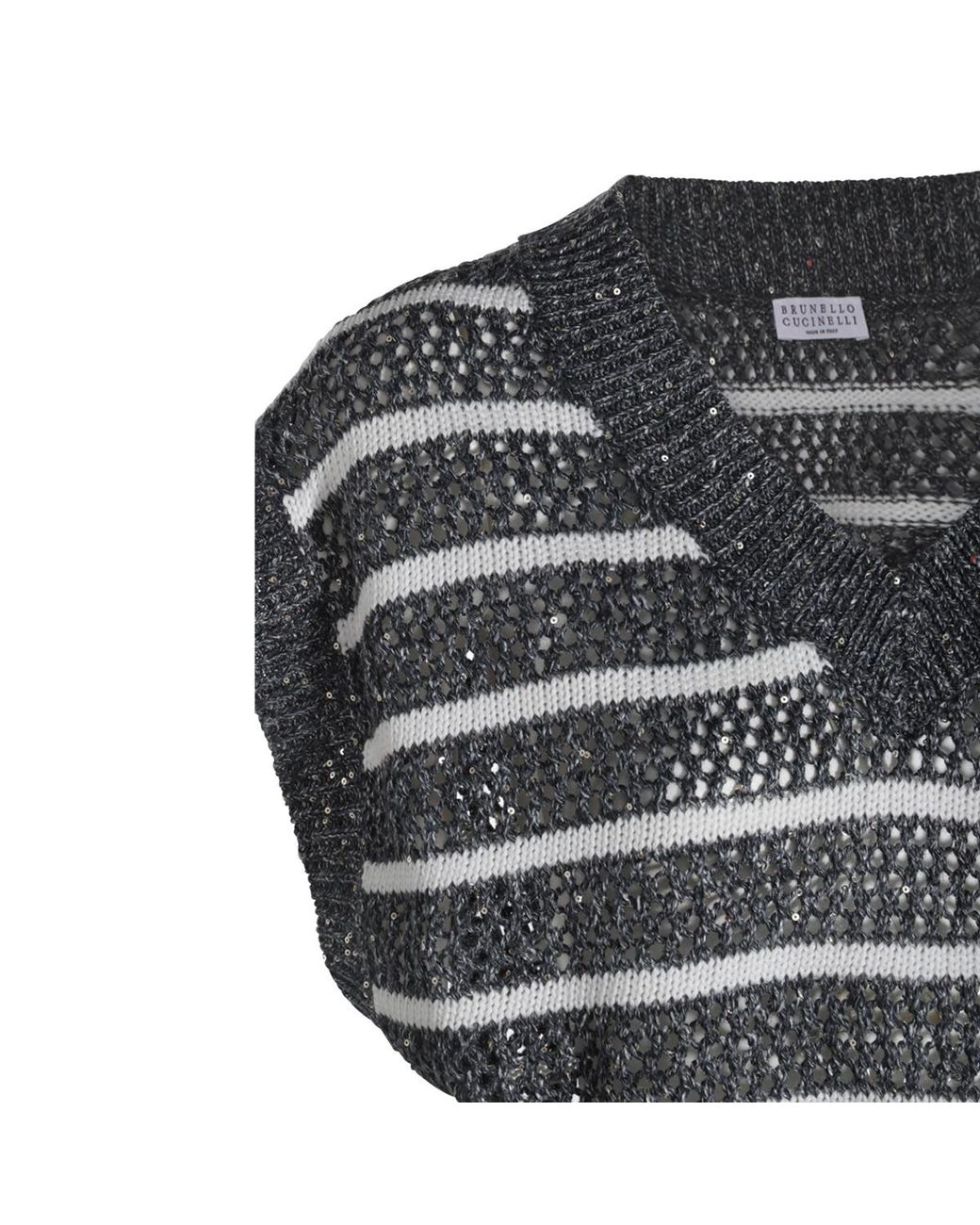Brunello Cucinelli Black V-Neck Knitted Vest