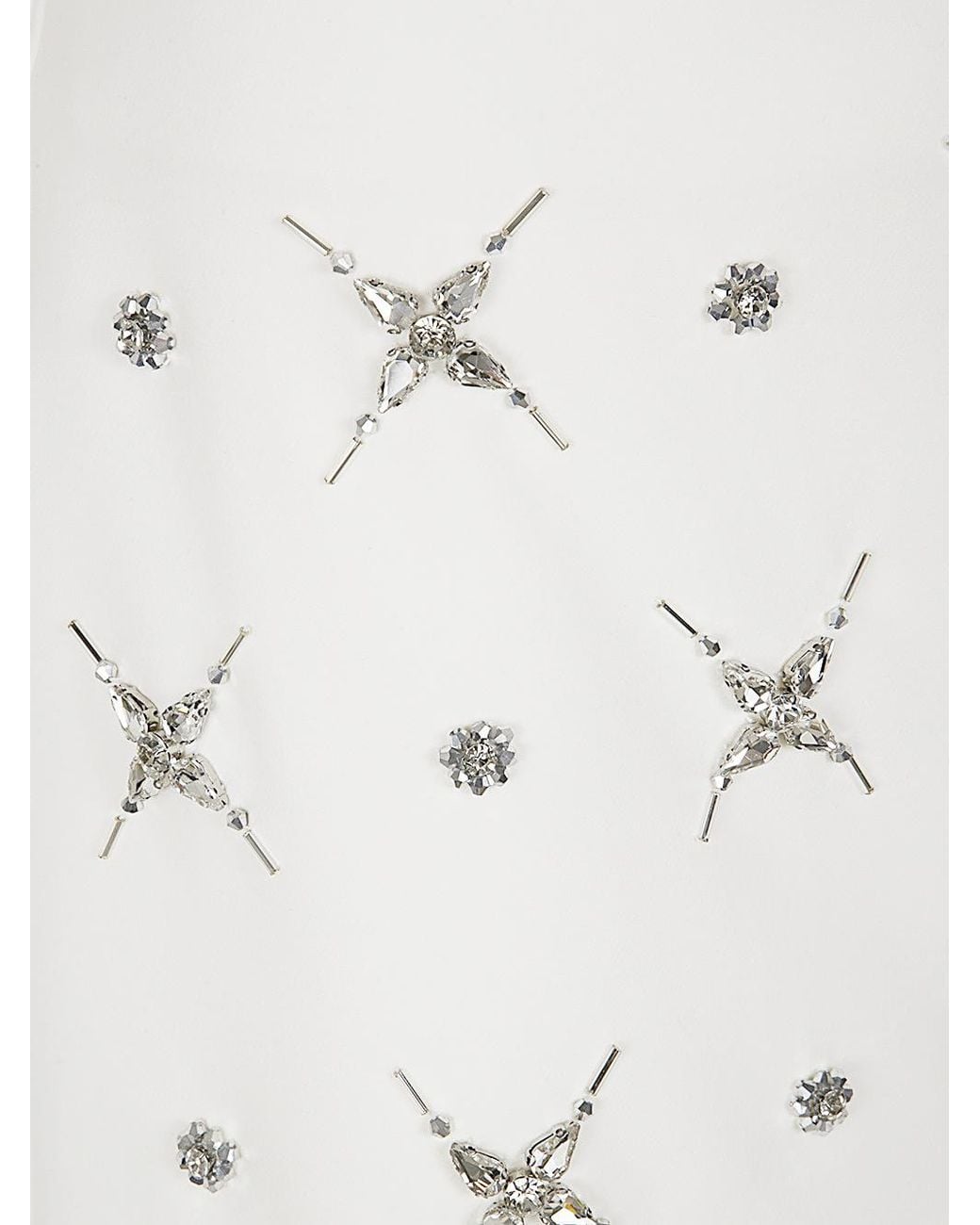 Pinko White Embellished Double-Layer Mini Skirt