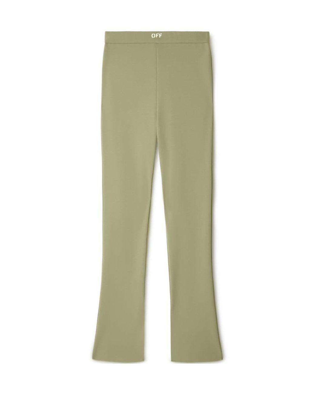 Off-White c/o Virgil Abloh Green Logo-Print Bootcut Leggings